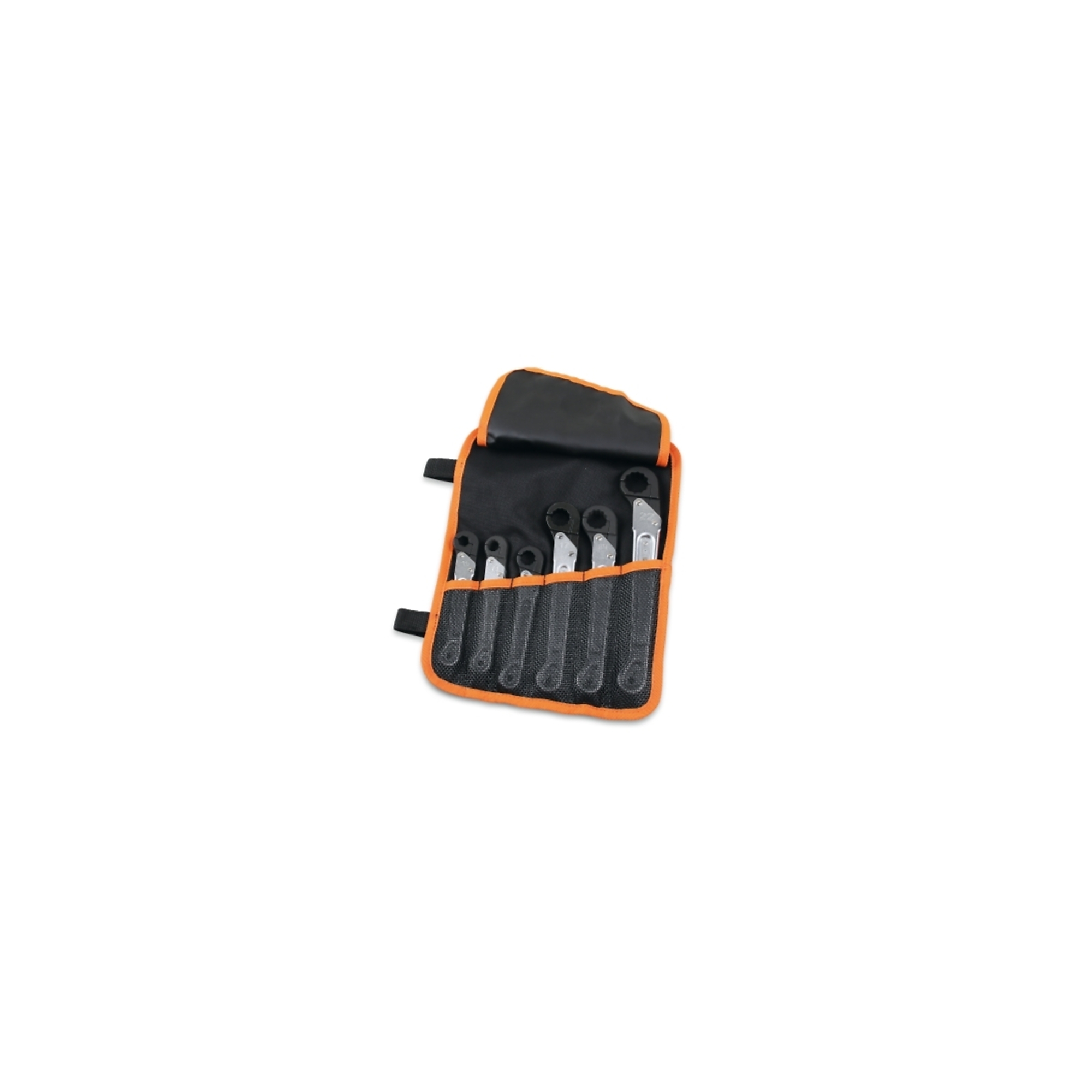 Beta 120/B6N Set of 6 Ratchet Opening Single End 12-Point Flare Nut Wrench, Metric 10-22mm